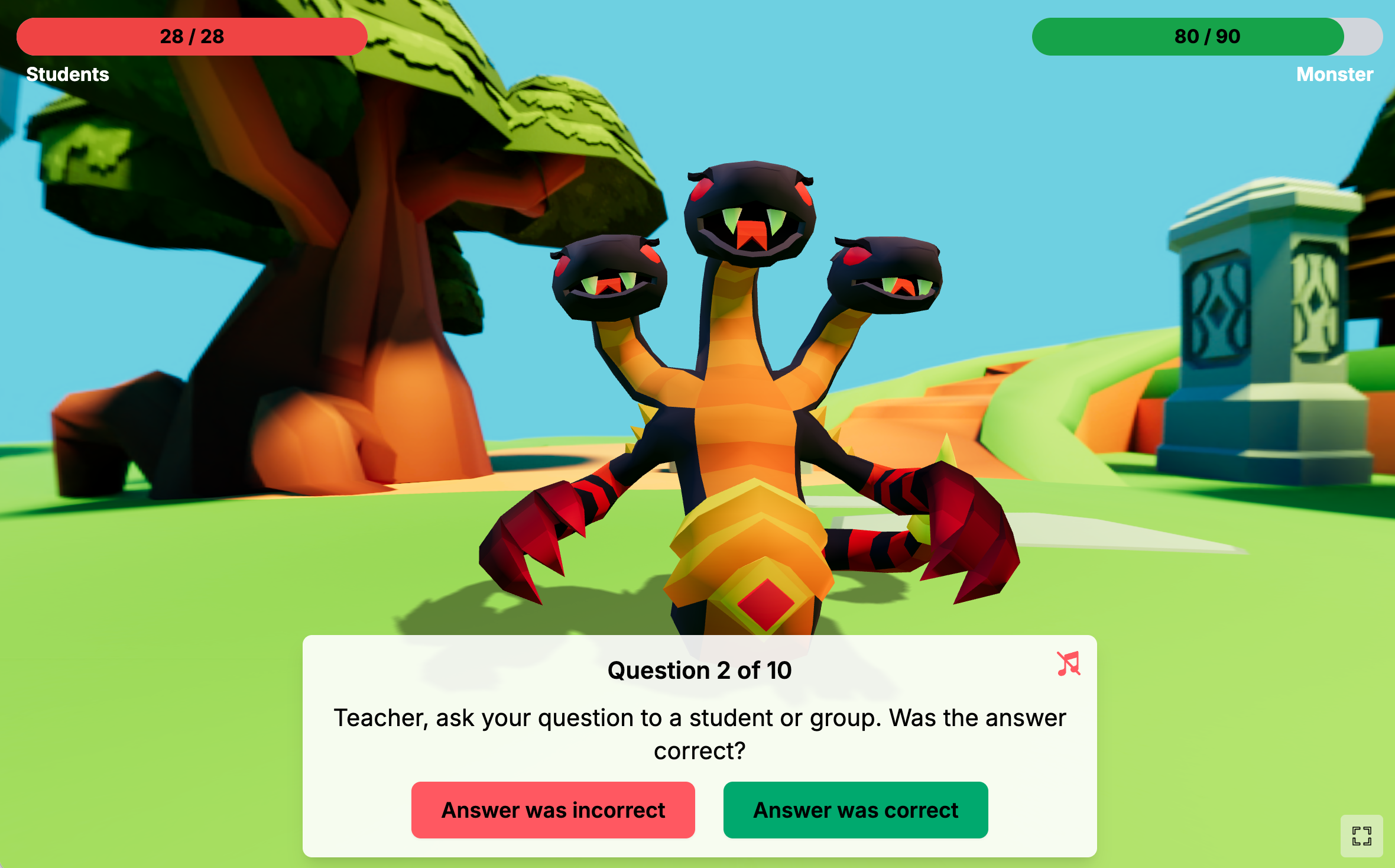 怪物戰鬥遊戲畫面